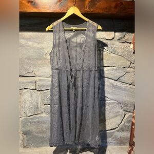 Maurice’s long length embroidered cover/vest, with tie front, size S/M